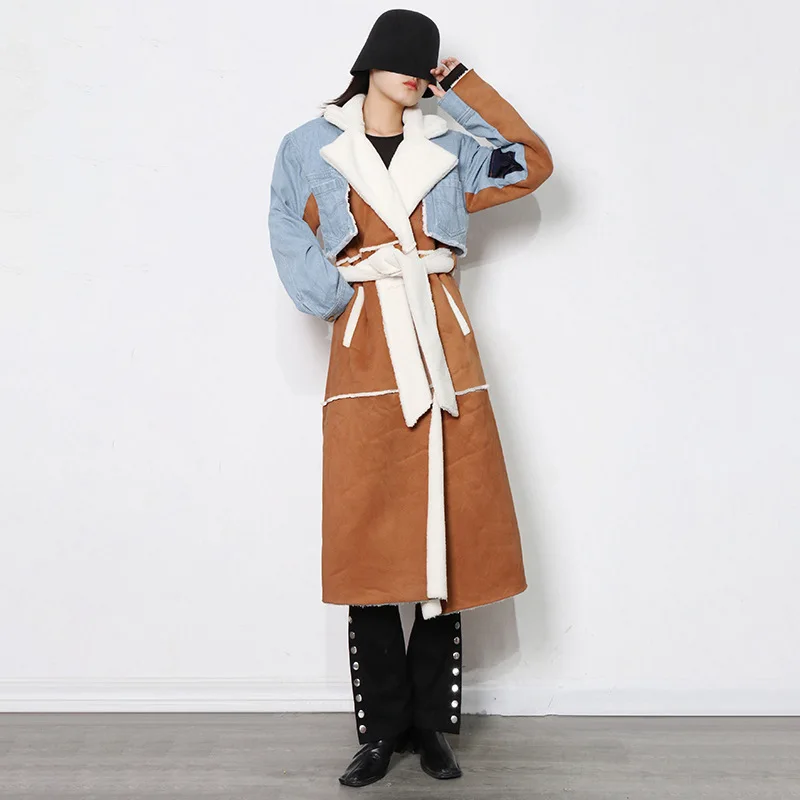 Ma0003 Patchwork Lambswool Denim Jacket 