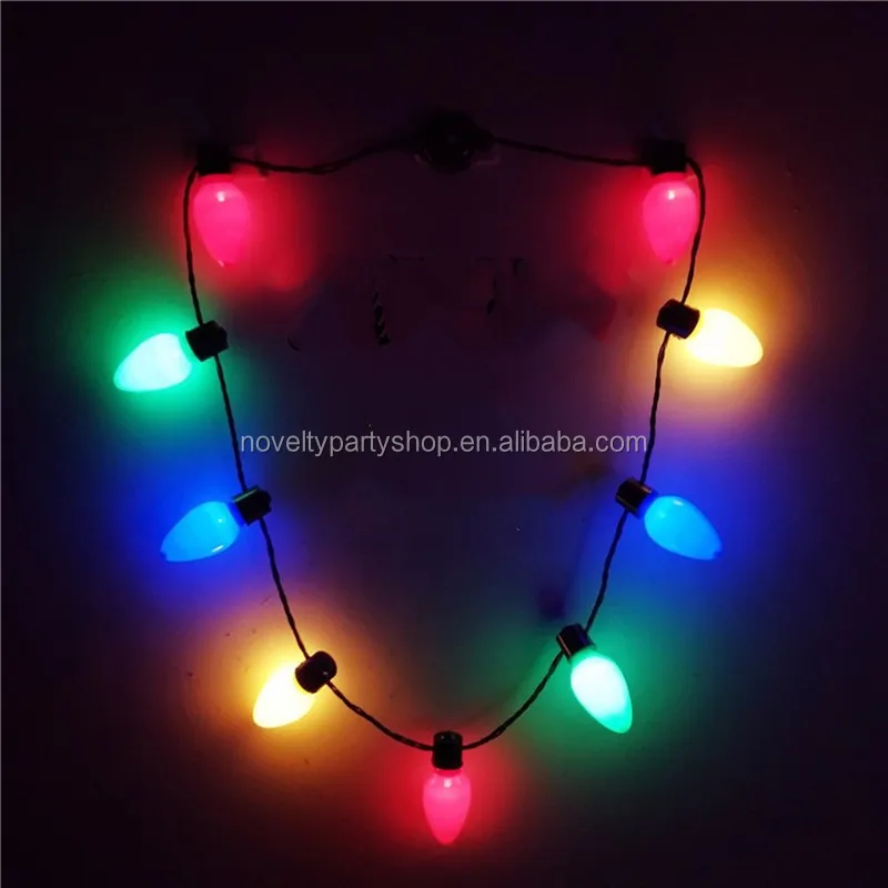 Customize Bundle Package Christmas Party Favors Light Up Bulb Necklace