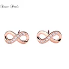 Zirconia Earrings Rose Gold Cubic Zirconia 8 Letters Small Stud Earrings