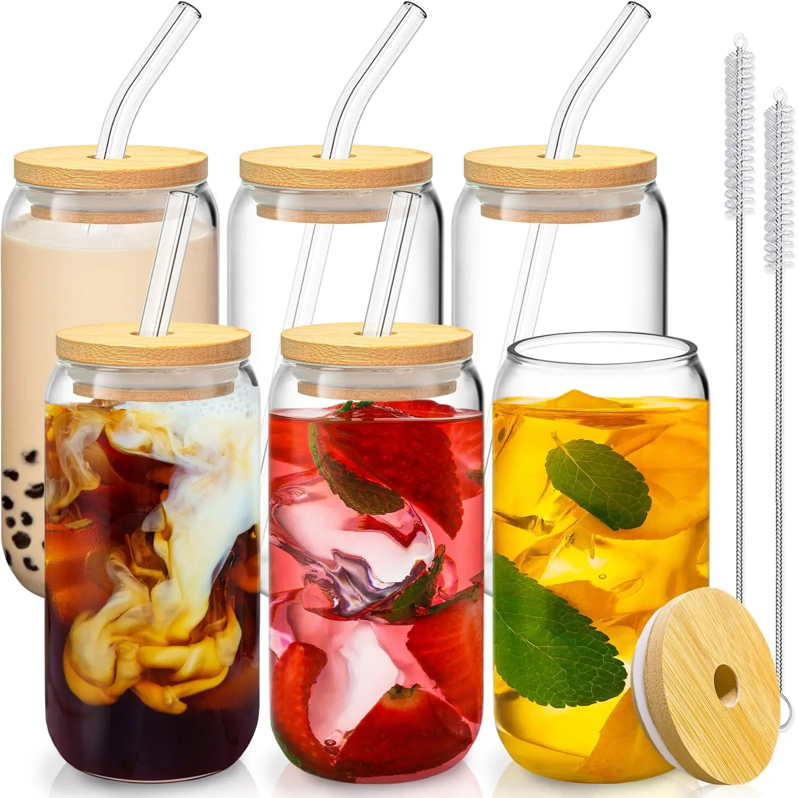 Top Selling Sellers 16OZ Sublimation Drinking Glass Iced Straw Tea Beer Boba Soda Can Tumbler Cup with Lid and Straw