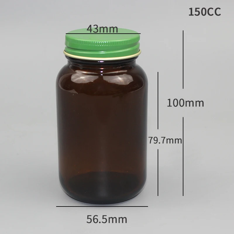 Clear 150cc Empty Pharmaceutical Amber Glass Bottle For Medicine