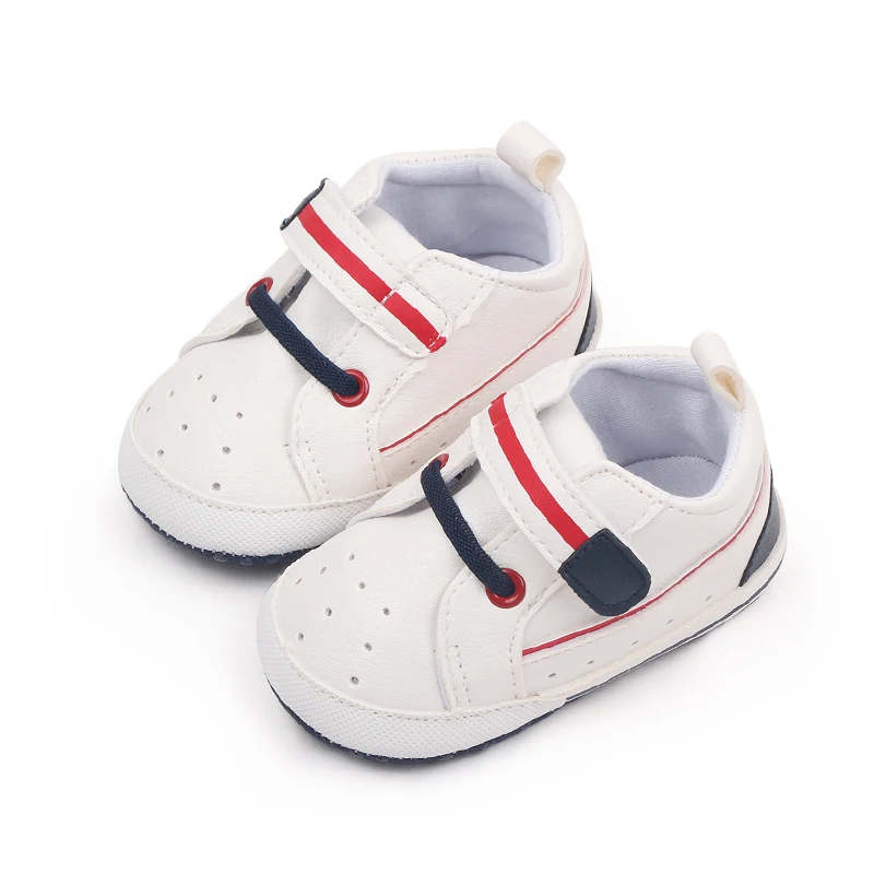 0-1 Year Old Baby Shoes White PU Leather Sports Baby Shoes Leisure Toddler Shoes Spring and Autumn supplier