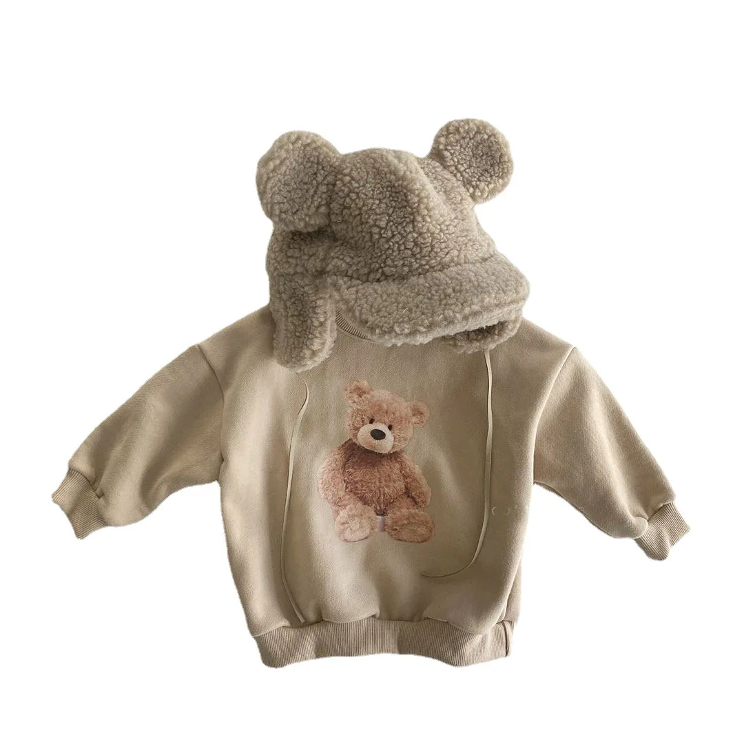 Boys' Sweater Spring and Autumn New Product Infant Bear Print Top Long Sleeve Baby Clothes