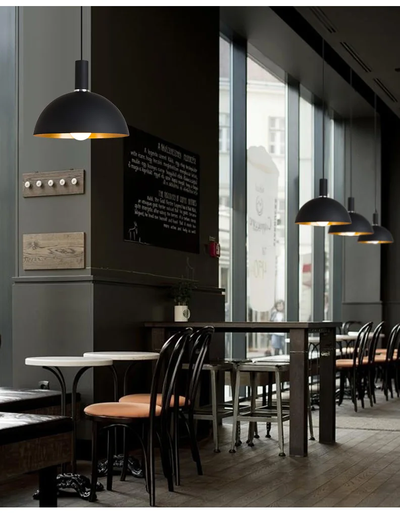 Retro Metal Large Dome Pendant Light  For Cafes Restaurants Hotel
