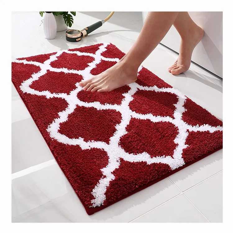 bathroom rugs red