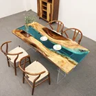 Wood Fast Selling Epoxy Resin River Table Natural Solid Wood Dining Table Top