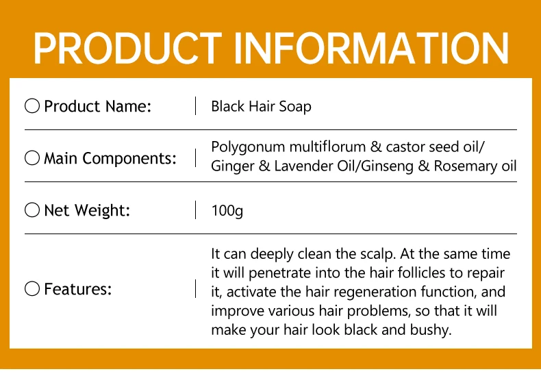 Disaar Ginger and Lavender Oil Hair Soap Basic Cleaning Solid Shampoo Bar for Darkening New Black Hair Herbal Shampoo Soap