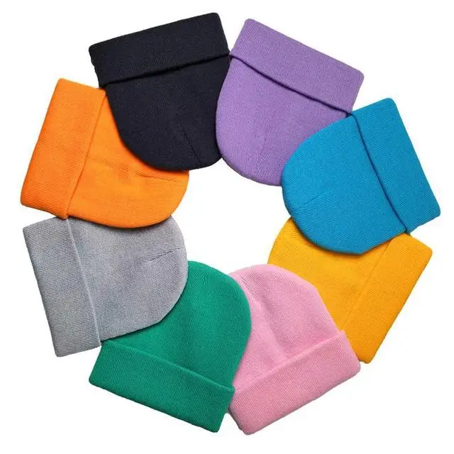 Wholesale Outdoor Multi-colour Wool Comfortable Beanie Plain Color Winter Hats For Adults