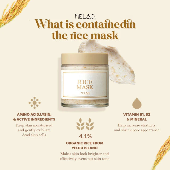 Spa Quality Exfoliating Facial Exfoliant Moisturizing Mask Organic Rice Exfoliating Face Mask