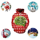 Hoodies Sweater Men's Hoodies Sweater Christmas Clothes 100% Polyester Thermal Transfer 3D Printed Color Customization