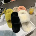 Slippers Women Faux Fur Slides Indoor Slippers Female Flip Flops Fluffy Slippers Plush Sandals