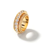 Diamonds Ring Hot Selling Hiphop Micro Paved 5 Rows Diamonds Tennis CZ Rotating Ring