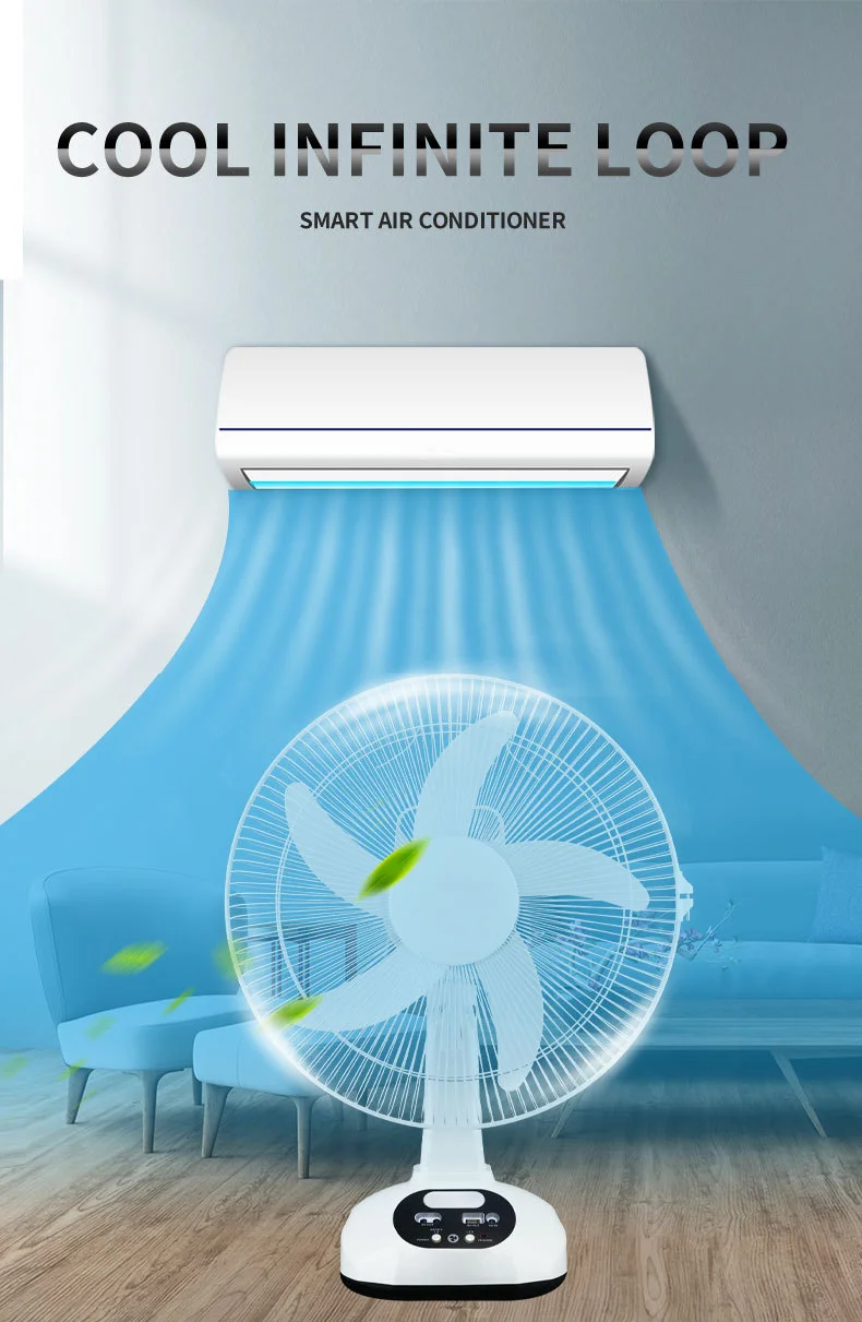 Table Fan, 12-Inch, Solar, 9V3W, USB - detail 16
