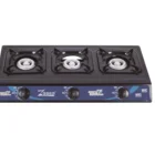 Black Black Stainless Steel Panel Gas Stove Triple Burner Stove Home Appliance