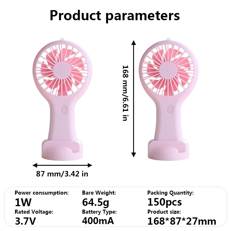 2024 Usb Rechargeable Mini Handheld Portable High Quality Office Matters Student Silent Air Cooling Battery Powered Fan