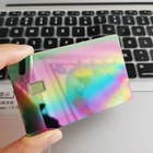 Factory Hologram Rainbow Cards Low MOQ Visa ATM Credit Blank Bank Metal Mirror Card