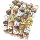 Gemstone KDB7341 Latest Fashion Tiger Eye Gemstone Women Bead Bracelet Sets