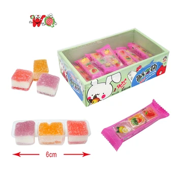 Halal 3 in 1 fruit gummy candy soft jelly candy sweets
