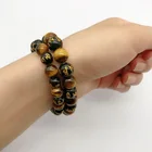 Bead Natural Tiger Eye Stone Bead Bracelet 8mm Single Circle Hand String For Jewelry Making