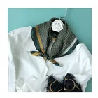 Scarf Custom Made Printing Check Pattern Square 100% Silk Scarf For Women