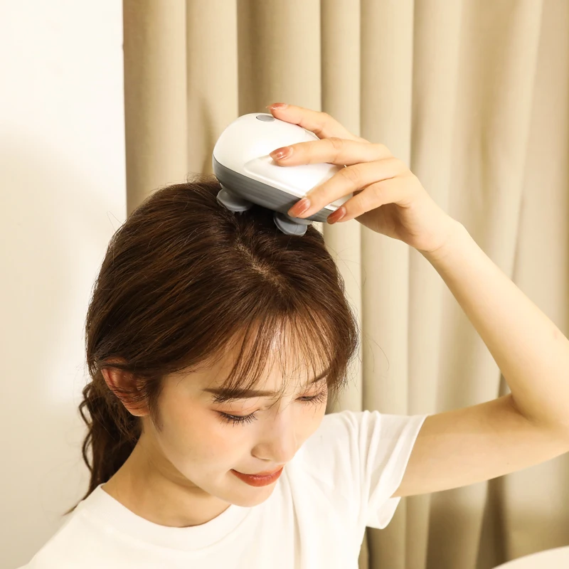 Smart electric vibrating scalp massager  waterproof Intelligent Head silicone hair pet massager