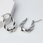 Gold Hoops Earrings Earrings Custom Jewelry Trendy 925 Sterling Silver Gold Plated Twisted Hoops Earrings