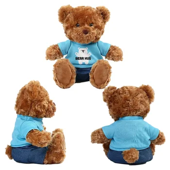 Custom Company Mascot Stuffed Soft Toy Branded Custom Logo Teddy Bear With T-shirt Wholesale Factory Teddy Bear