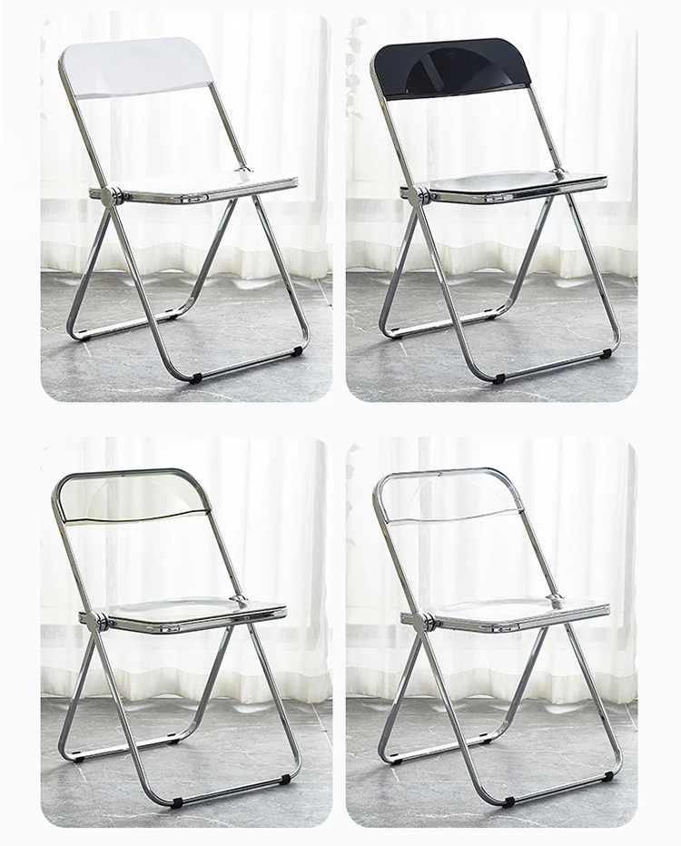 high quality custom transparent clear fold chair outdoor furniture white folding chairs