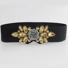 Belt Women Belt Women Rhinestone Wide Elastic Belt Waistband With Bling Diamond Jewelry Belt
