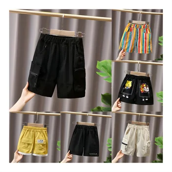 CHINA Vendor 2-14Y pants for kid Cotton fabric children short printed khaki shorts for kids boys