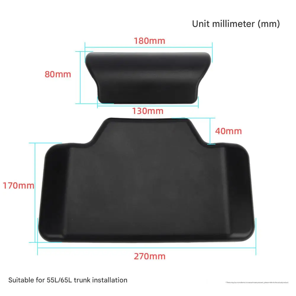 28L/36L/45L/55L/65L/80L PU Foamed Aluminum Alloy Motorcycle Tail Box Backrest Pad Black & Silver Various Sizes