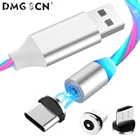 LED Light Magnetic Charger Cable 3 In 1 Magnetic Charging Cable Phone USB Cable