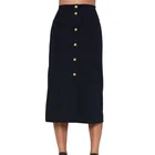 Skirt Skirts Newest Ladies Elegant High Waist Pencil Skirt Solid Color Button Closures Midi Skirts For Women
