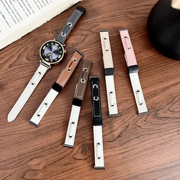 For huawei gt4 strap with magnetic folding clasp leather watch band with holes  22mm 20mm 18mm watch strap