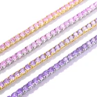 White Gold 4MM 1 Row White Gold Hip Hop Bling Bling VVS Iced Out Tennis Chain