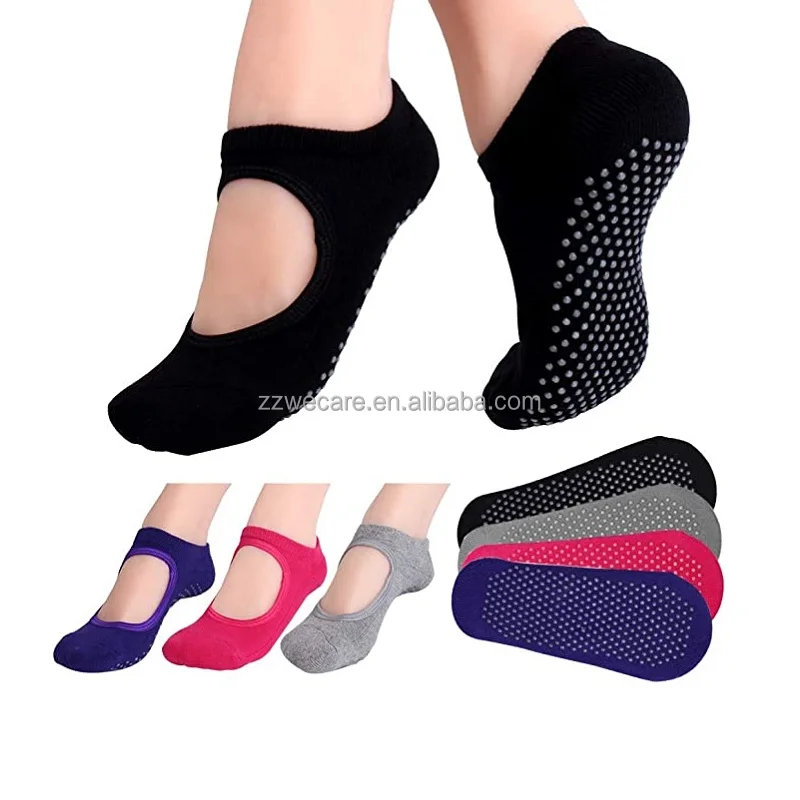 Women Anti Slip Breathable Backless Ankle Ladies Ballet Dance Pilates Sports Fitness Gym Yoga Socks