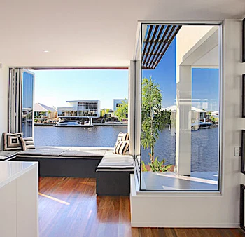 Alufront ALU Modern Horizontal Customized Style and Size Powder Coated Balcony Folding Bifold Windows for Canada & USA Market