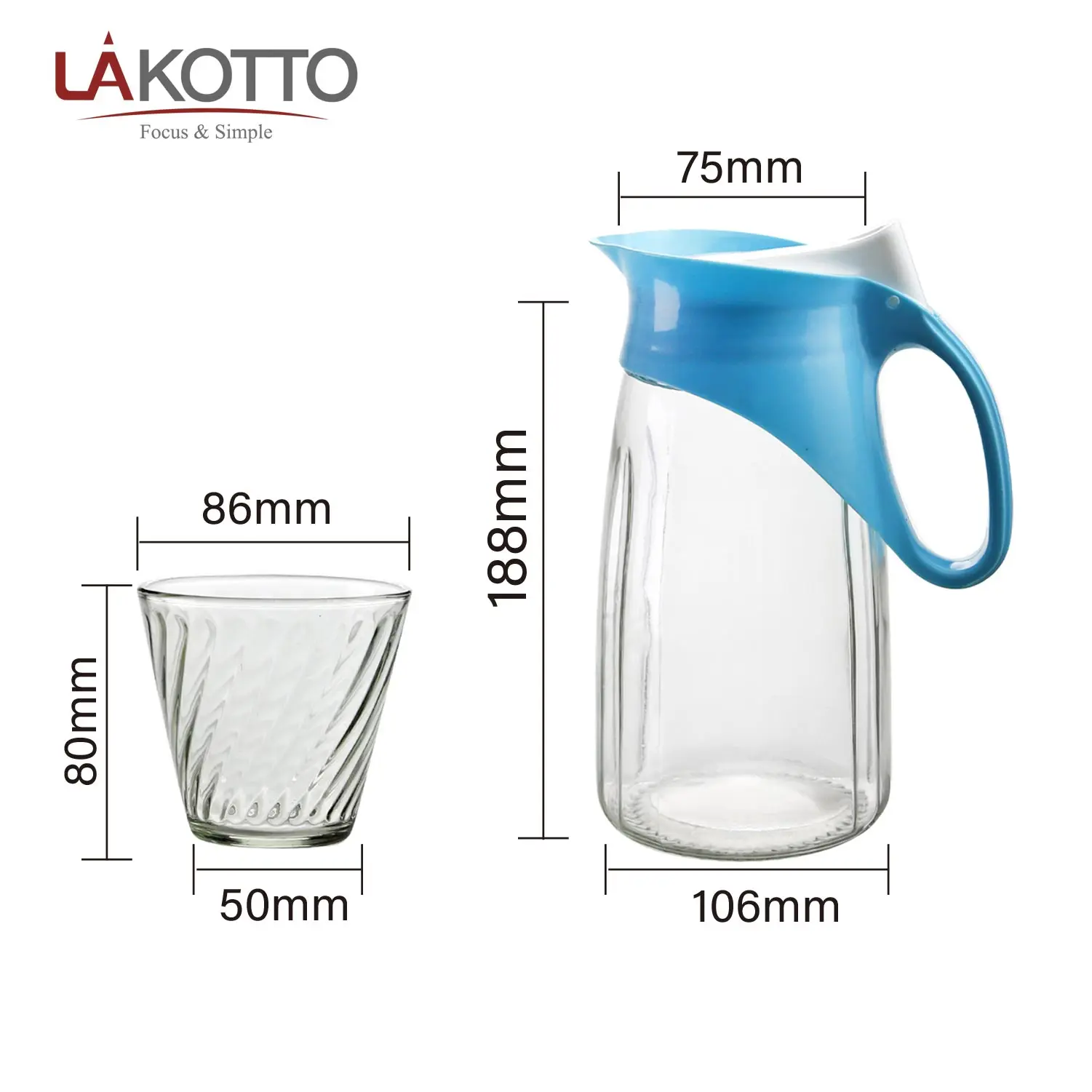 New Type Customized gifts Water ware 5 Pieces Heat Resistant Glass Water Jug Water Jug Drinking Set