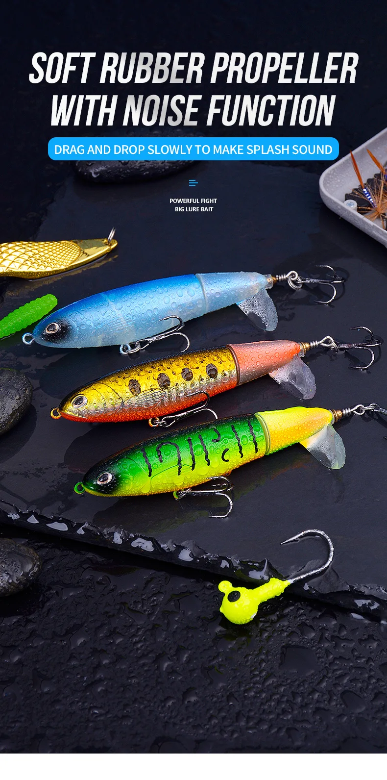 Dn 11cm 15g Floating Whopper Popper Fishing Lure Top Water Whopper