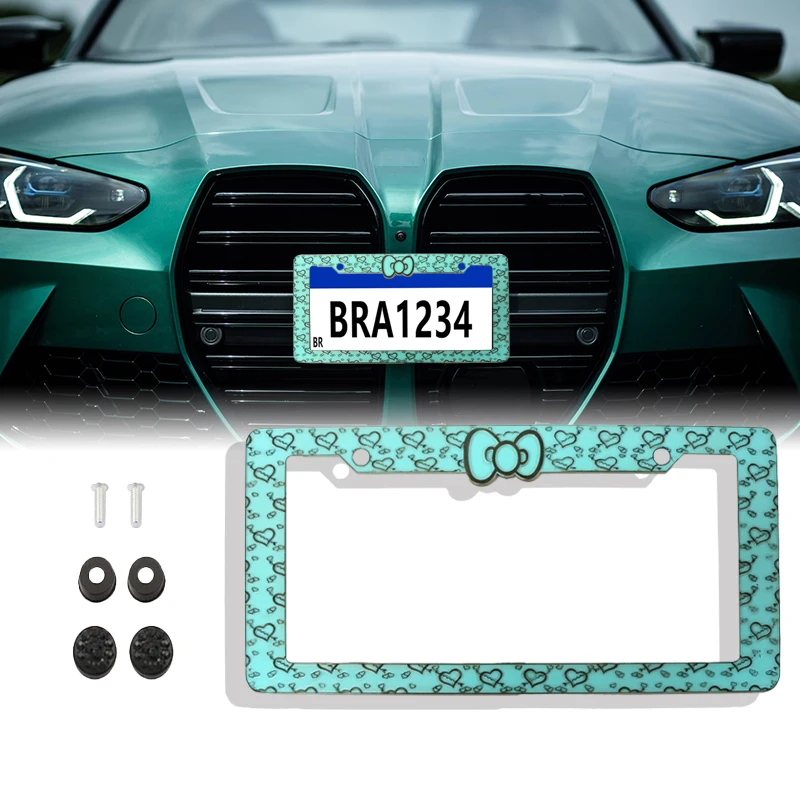 Custom USA Bowknot License Plate Frame UV Printing Plastic License Plate Frame for Cars Decoration manufacture