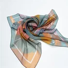 Printed Scarf Scarf Print Cotton Scarf Digital Printed Cotton Voile Hijab 115cm Square Scarf Custom Scarf