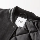 Men Mens Men Casual Patchwork Leather Bomber Custom Logo Leather Sleeve Black Men Collar Baseball Jacket Mens Jackets