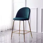 Foot Chair Factory Direct Sale Metal Material Velvet Fabric High Foot Single Bar Chair