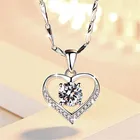 Jewelry Pendant Wholesale High Quality Women Jewelry Custom 925 Sterling Silver Crystal Heart Shape Pendant Necklace