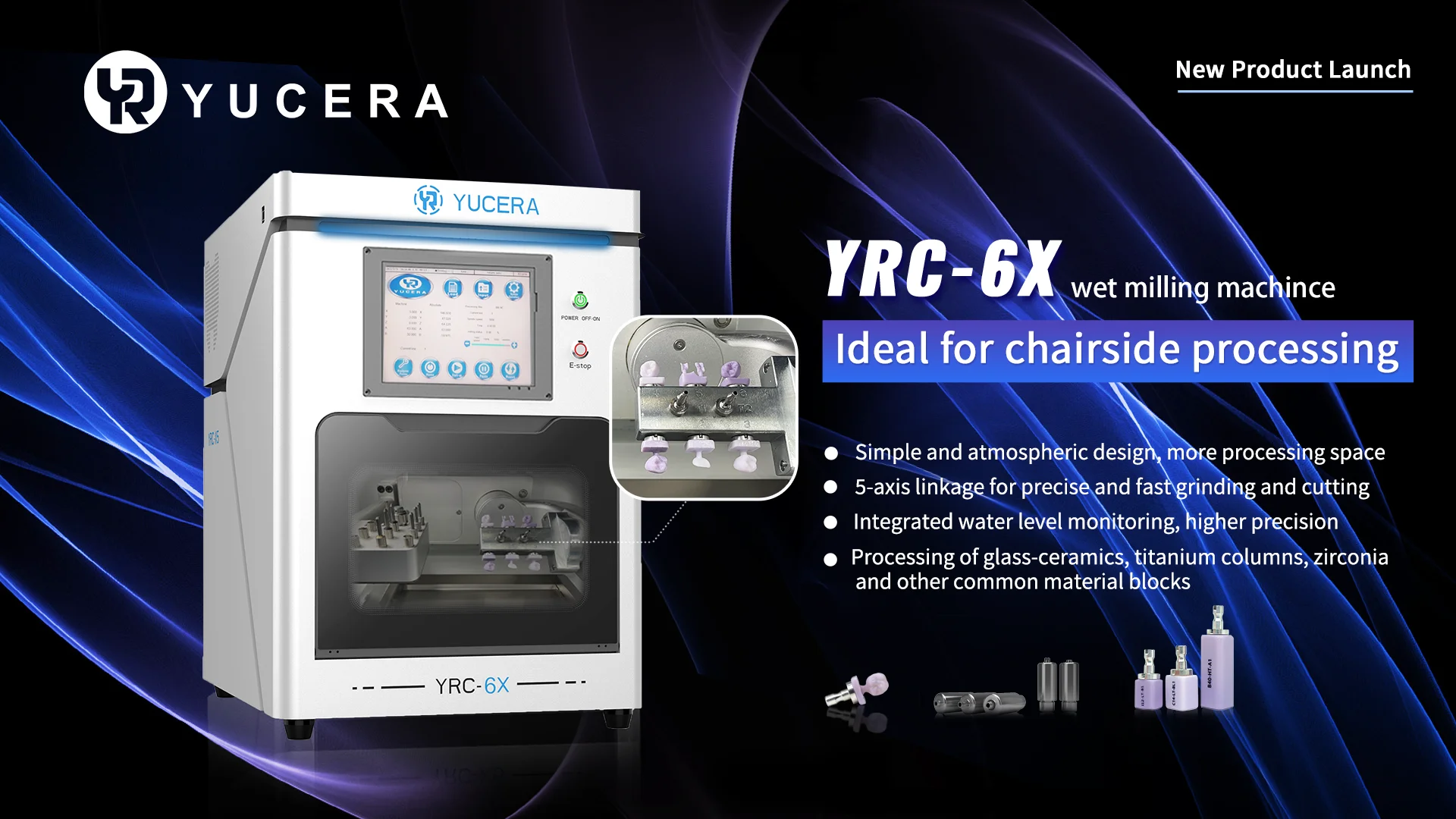 Dental Products Dentist Equipment Cad Cam Wet Mill Milling Machine for Dental Laboratory