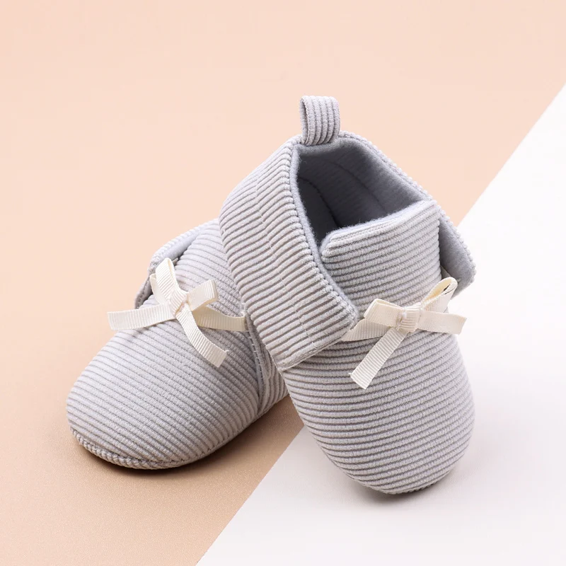 New Arrival Lace-Up Corduroy Material Soft Sole Baby Newborn Boy Shoes Spring Autumn supplier