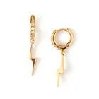 Jewelry Hoop Gemnel 2021 Hot Sale Jewelry Gold Plated Charm Lightning Hoop Earrings