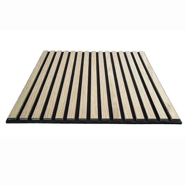 Acoustic Divider Fabric Wrapped Soundproof Disco Office Partition Wooden Slatted Wall Panels