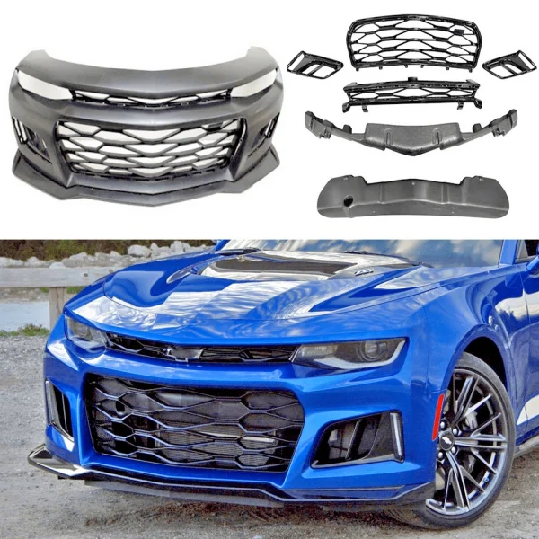 product auto parts car front body kit grille lip front bumper complete kit for chevy chevrolet camaro ss zl1 2016 2017 2018-35