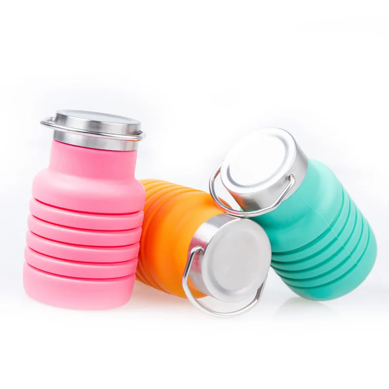 Folding silicone water cup silicone collapsible water bottle silicone folded water bottle Eco Friendly